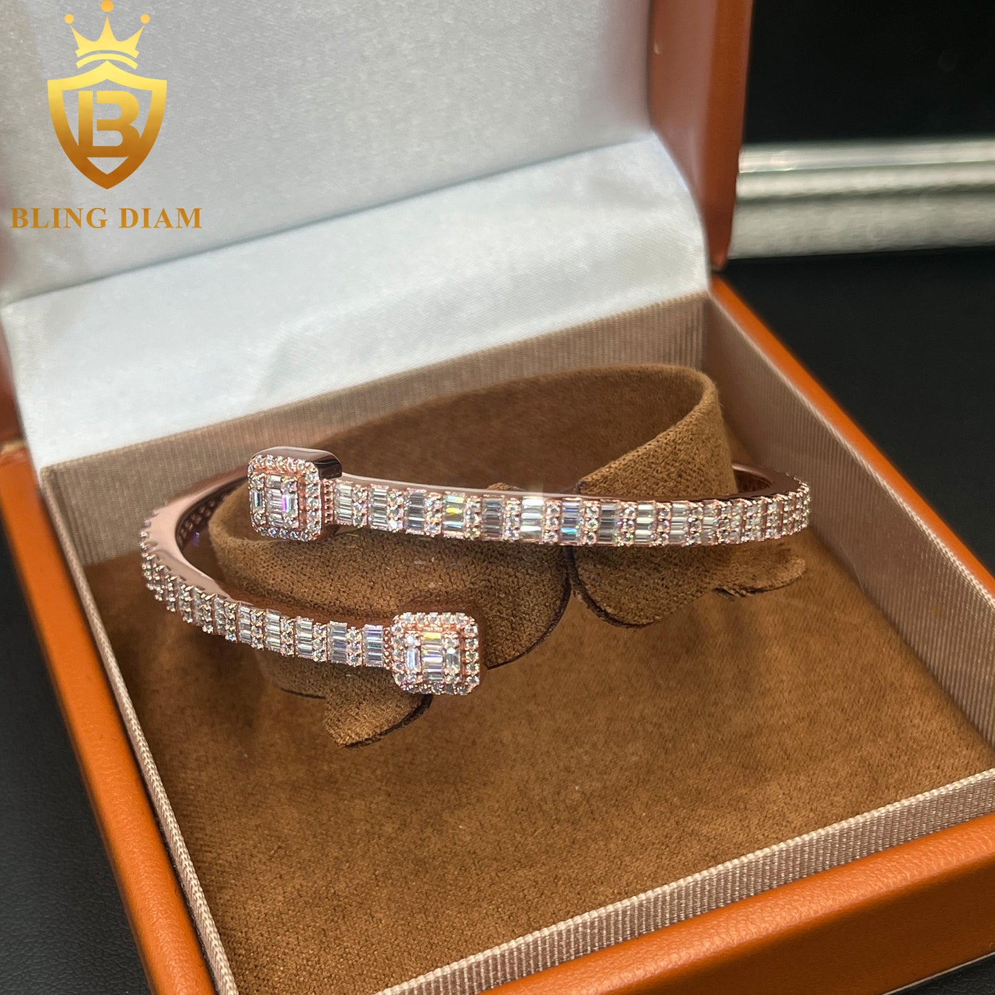 Rose Gold Moissanite Bangle