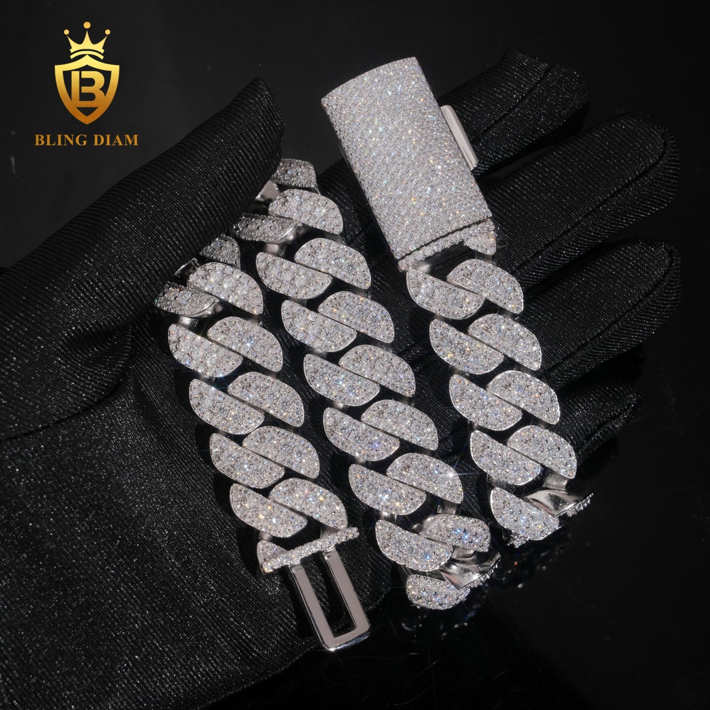 18mm VVS1 Moissanite 925 Silver chain
