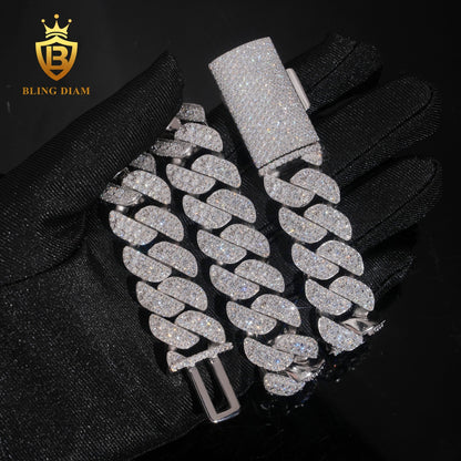 18mm VVS1 Moissanite 925 Silver chain