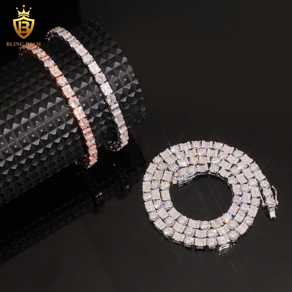 Emerald Cut Moissanite Tennis Bracelet
