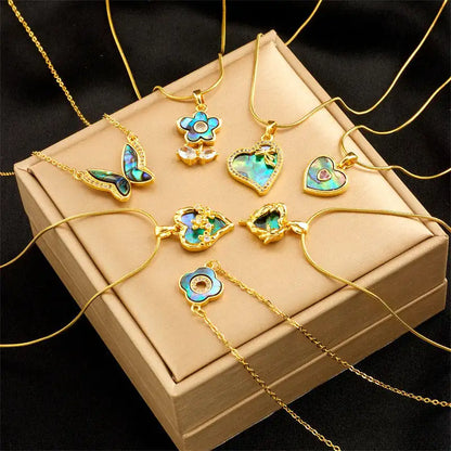 Heart and Butterfly Necklace