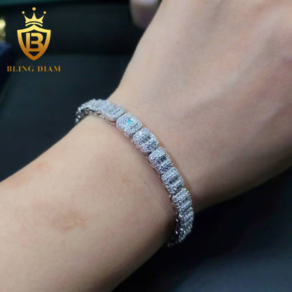 Baguette Cut Moissanite Tennis Bracelet
