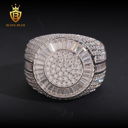 Iced Out Moissanite Ring
