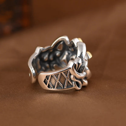 Gold Woven Cross Ring