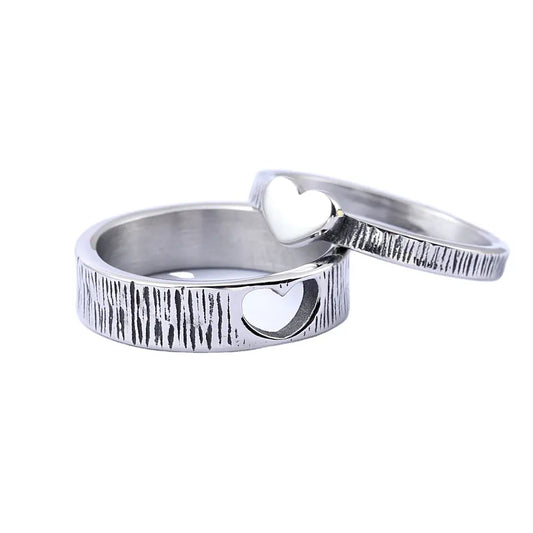 heart shape couple rings