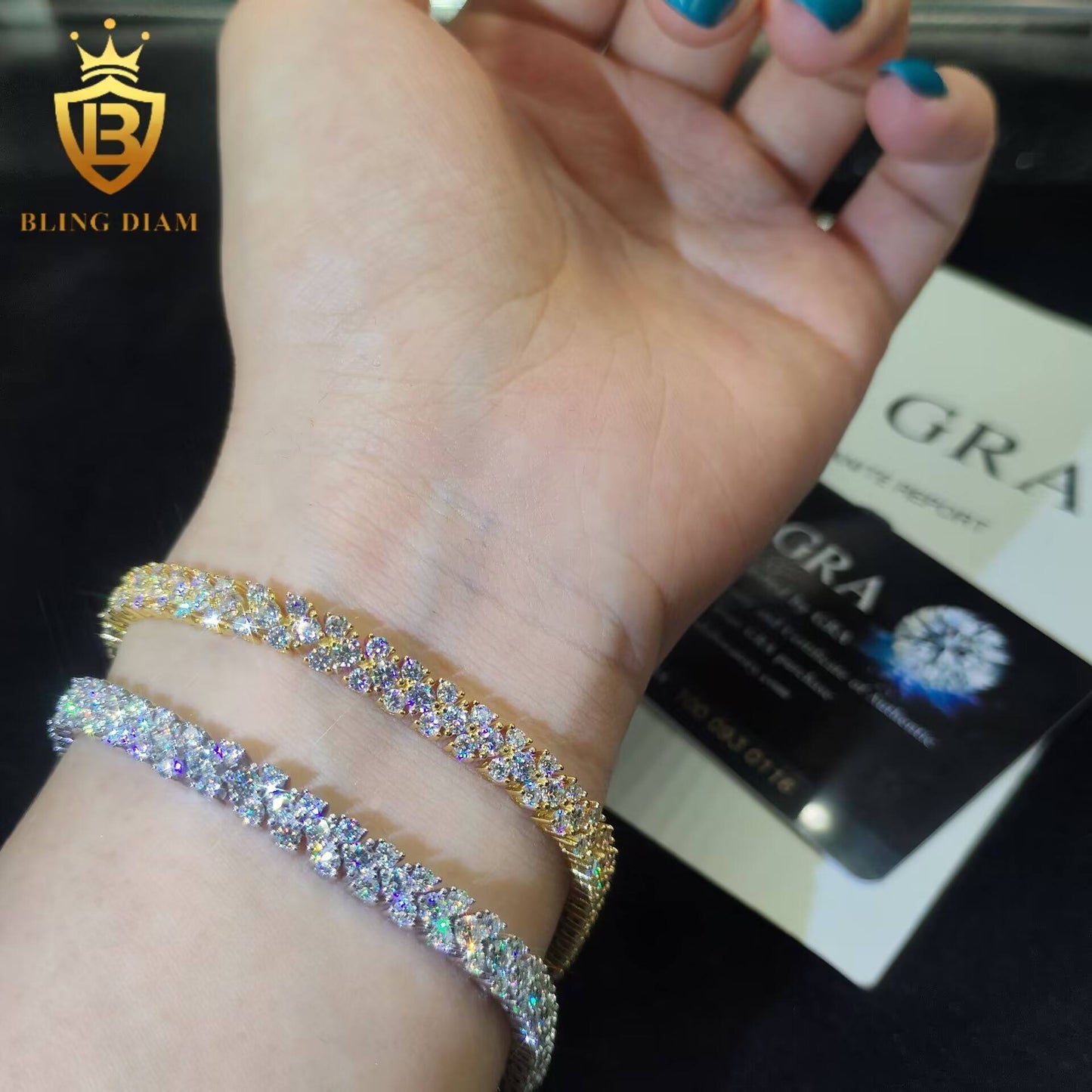 Moissanite Cluster Tennis Bracelet