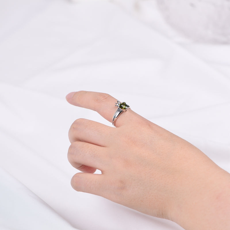 Heart Zircon Crown Ring