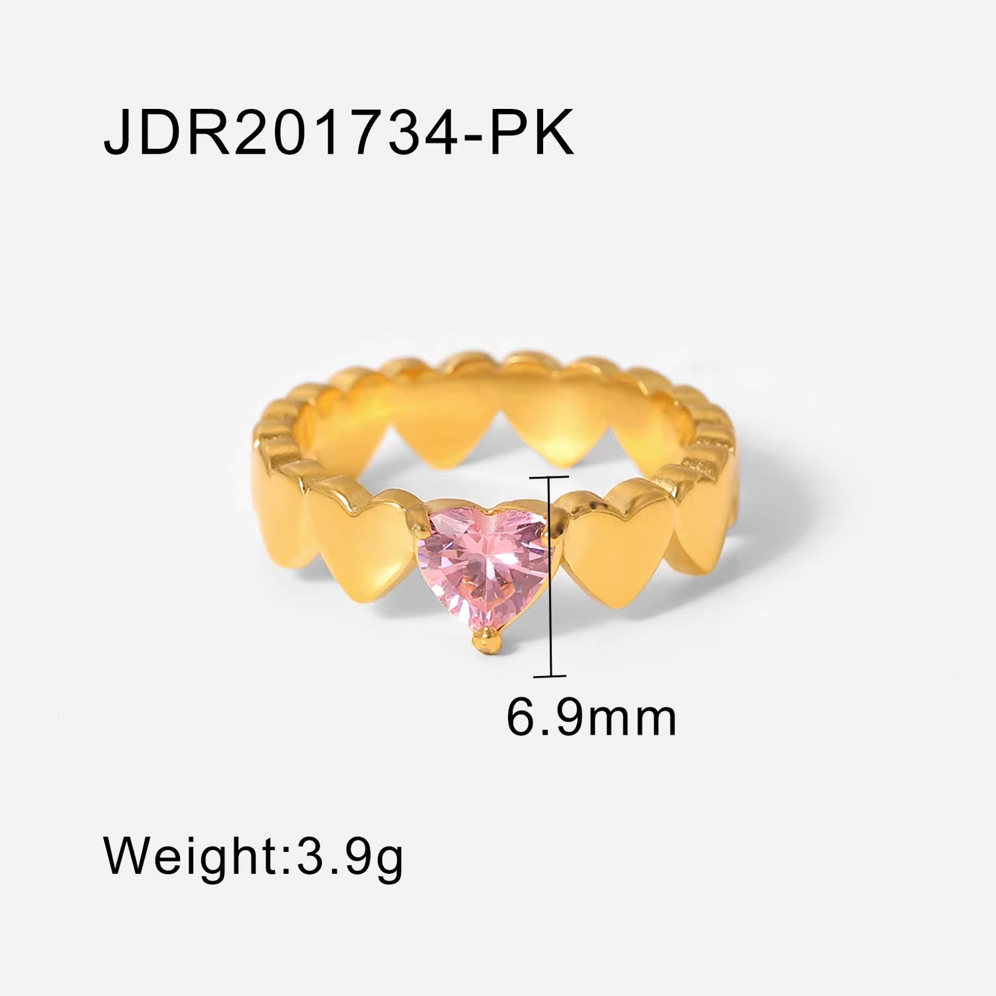 Heart Zircon Finger Rings