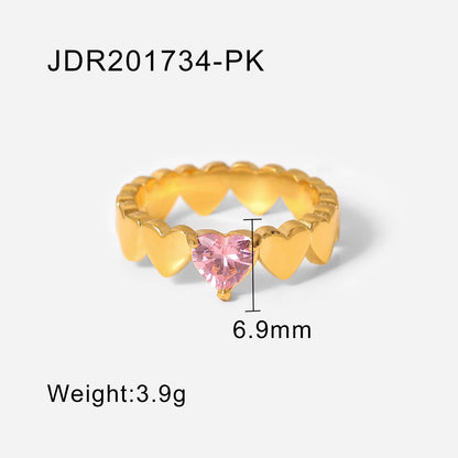 Heart Zircon Finger Rings