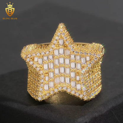 Star-design iced-out ring