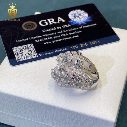 Pear-cut cross moissanite ring