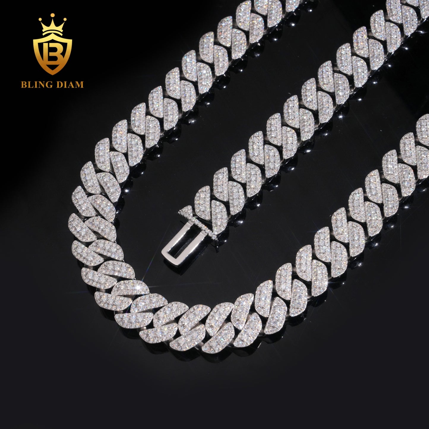 18mm VVS1 Moissanite 925 Silver chain