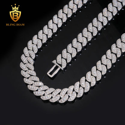 18mm VVS1 Moissanite 925 Silver chain