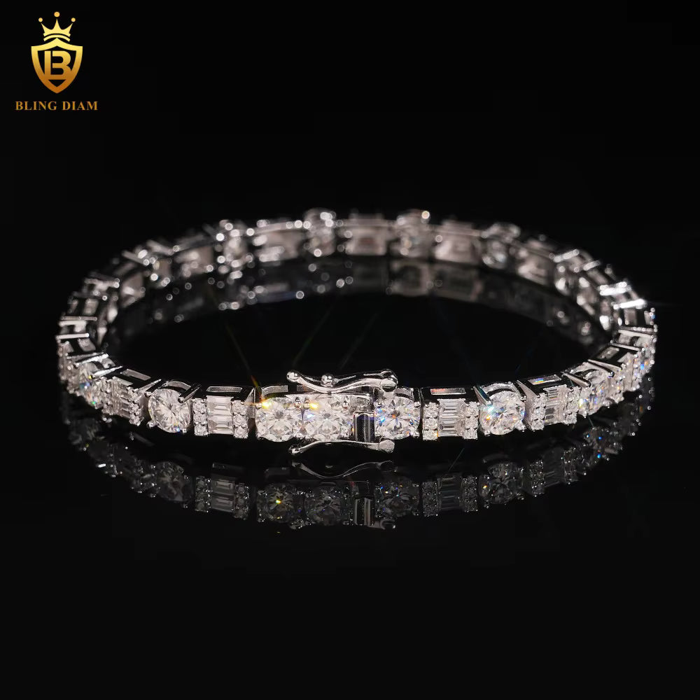 Emerald Cut Moissanite Tennis Bracelet