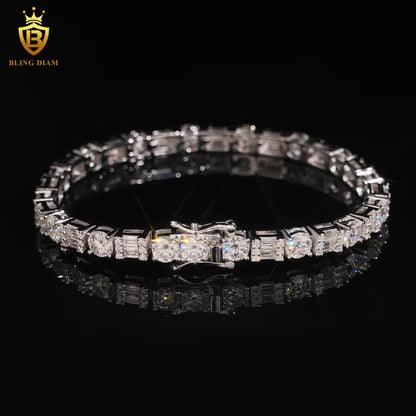 Emerald Cut Moissanite Tennis Bracelet