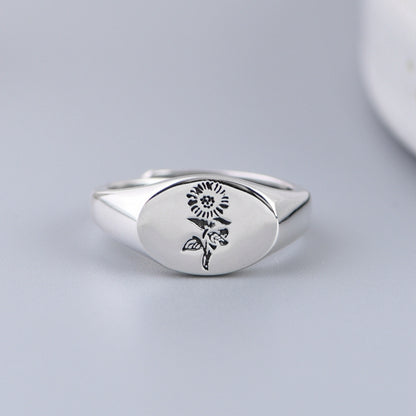 Sunflower Silver Ring