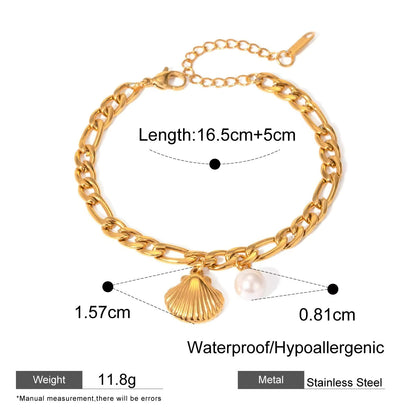 Seashell Starfish Link Chain Pendant Bracelets