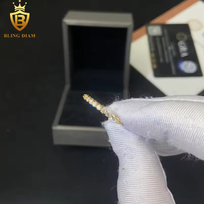 Iced-out moissanite ring