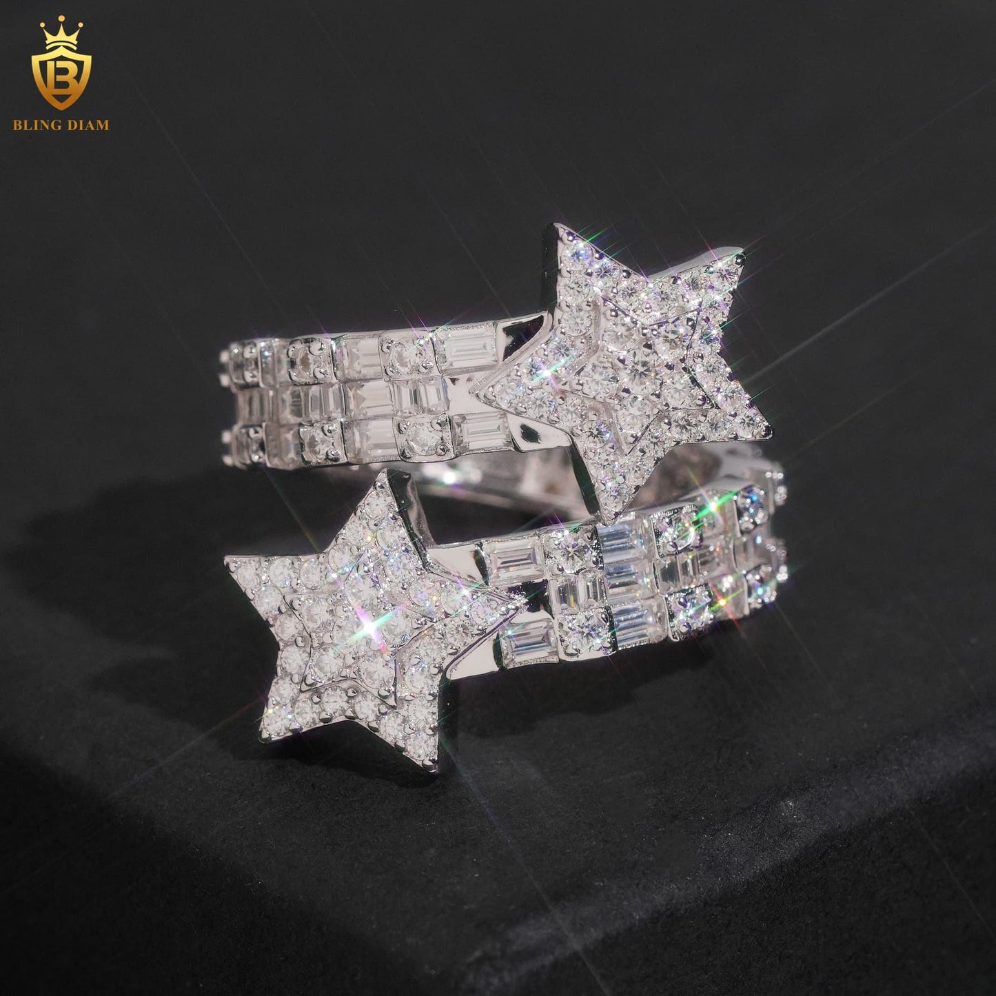 Star-design moissanite ring