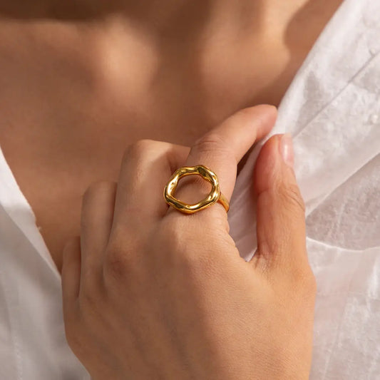 Hollow Flower Open Finger Ring