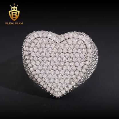 Iced Out Heart-Shaped Ring