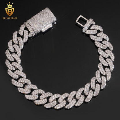 2 Row Iced Out Cuban Link Bracelet