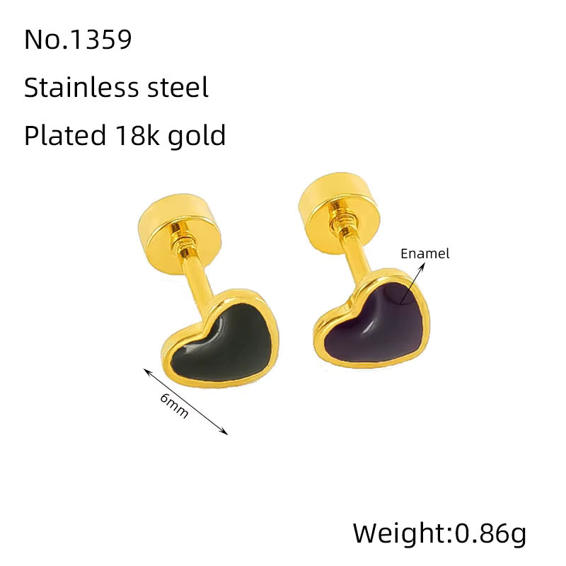Colourful Heart Stud Earrings
