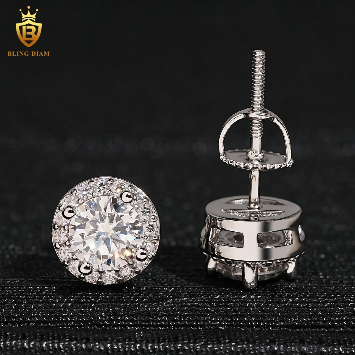 VVS Round Brilliant Moissanite Stud Earrings