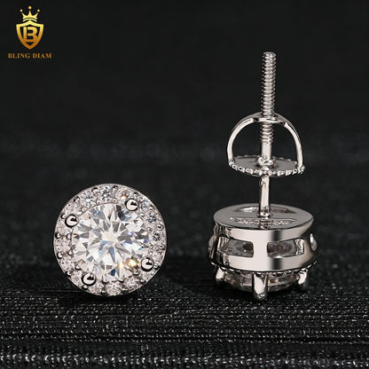VVS Round Brilliant Moissanite Stud Earrings