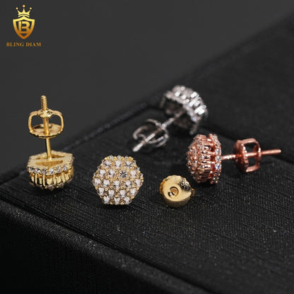 VVS Moissanite Hexagon Stud Earrings