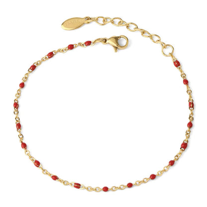 Multicolor Enamel Bead Chain Bracelet