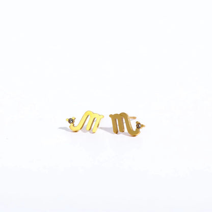 12 Constellations Geometric Stud Earrings