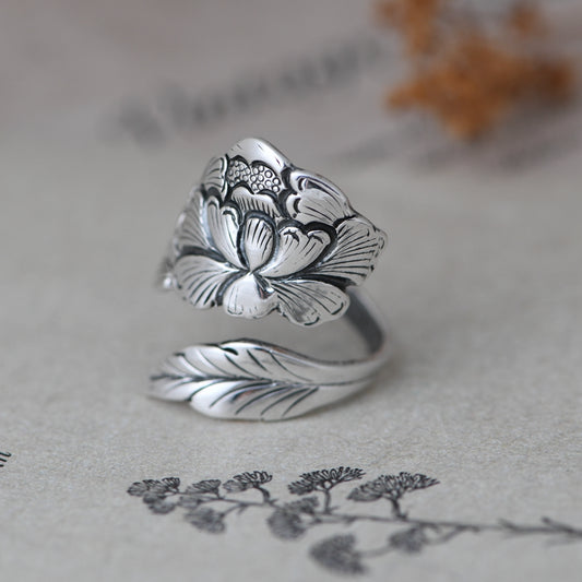 Peony flower Ring
