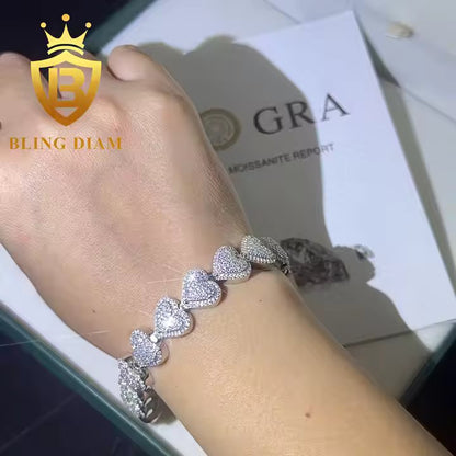 Heart Cuban Link Bracelet