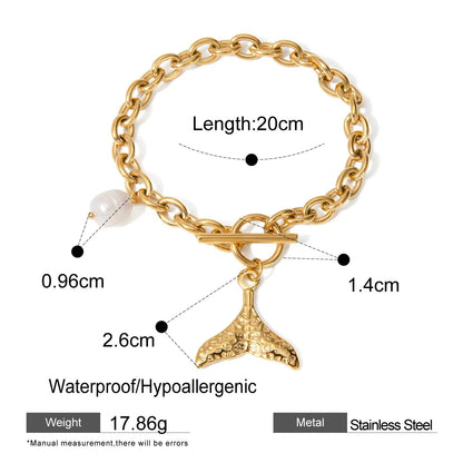 Seashell Starfish Link Chain Pendant Bracelets