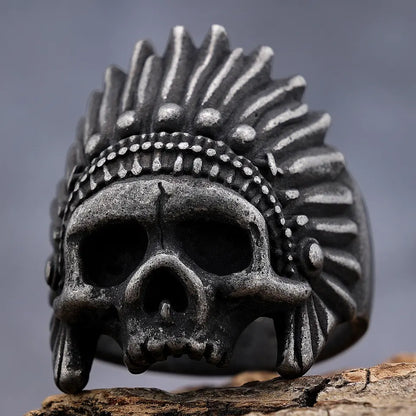 Motorcycle Indian Skull Ring