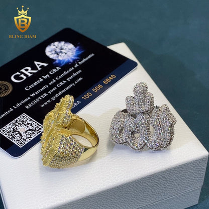 Fire-style moissanite ring