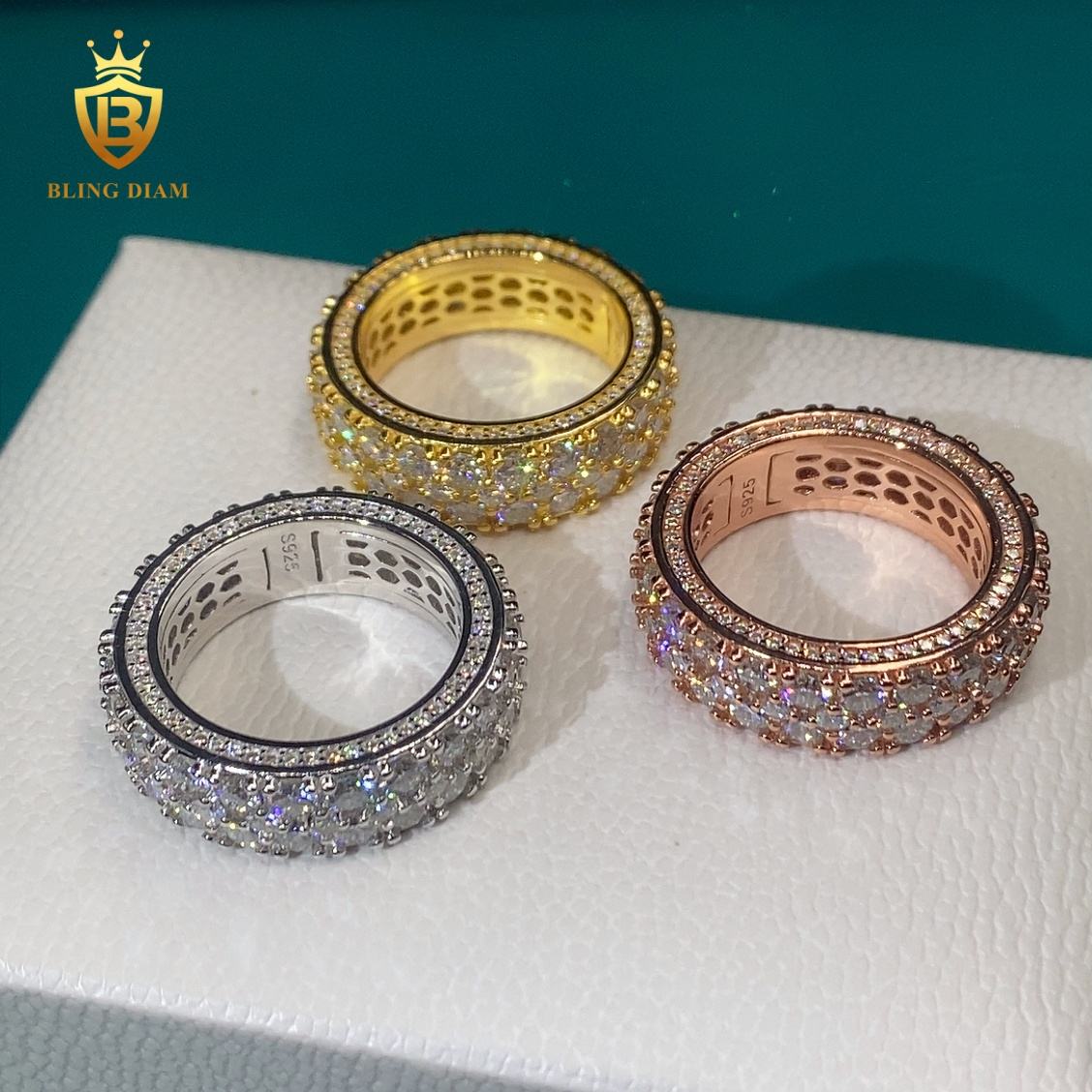 Iced-out hip-hop ring