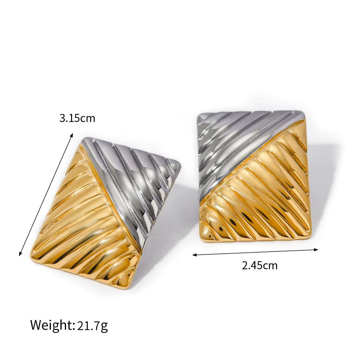 Two Tone Geometric Earrings