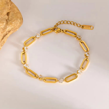 Zircon Paperclip Bracelet