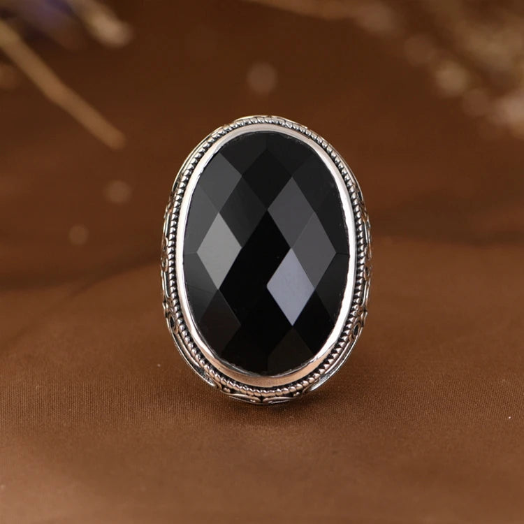 Black Agate Ring