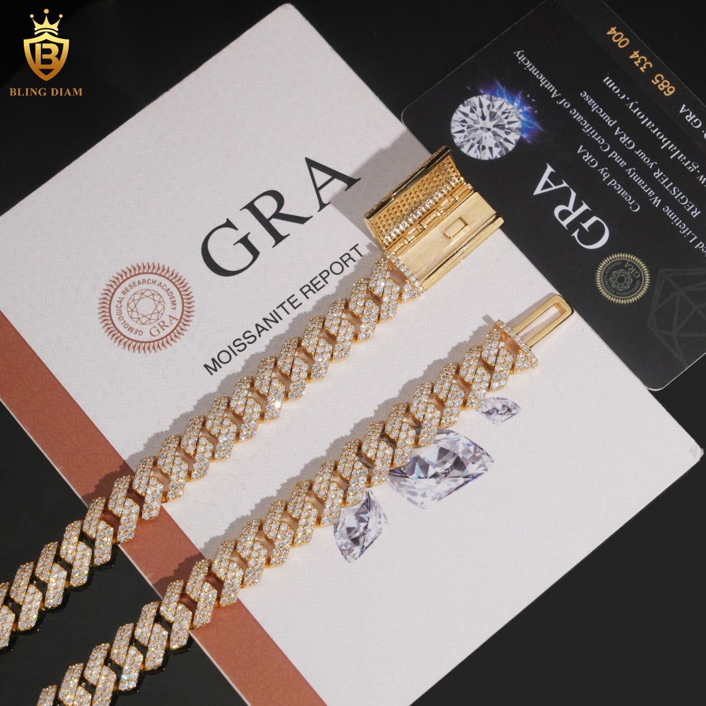 12mm S925 Cuban VVS1 Moissanite chain