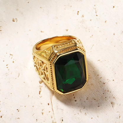 Square Band Shiny Gemstone rings