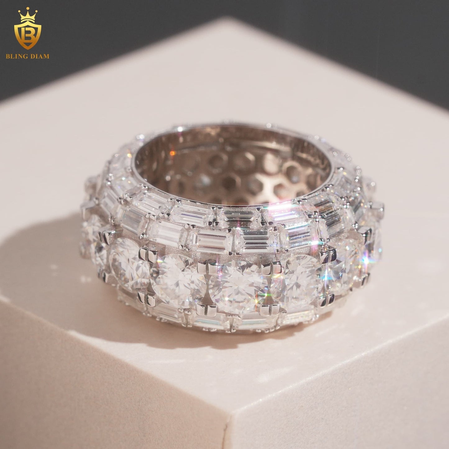 Iced-out hip-hop ring