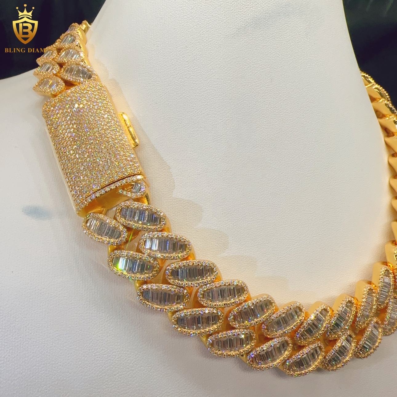 VVS Moissanite 23MM Sterling Silver 925 chain