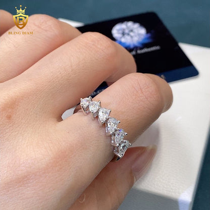 Pear-cut moissanite ring