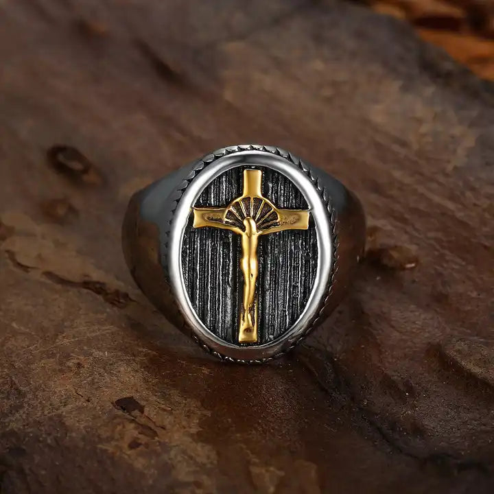 Jesus Christ Crucifix Cross ring