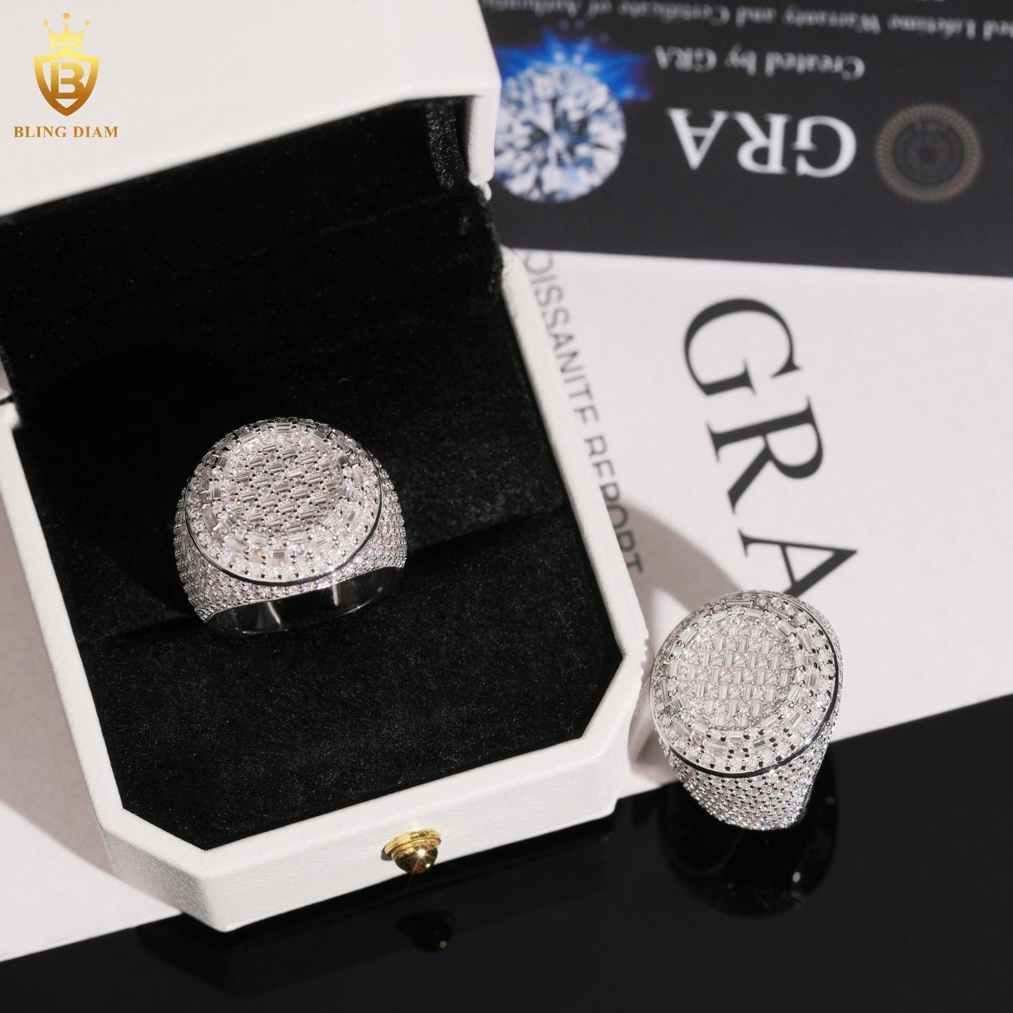Custom iced-out men’s ring