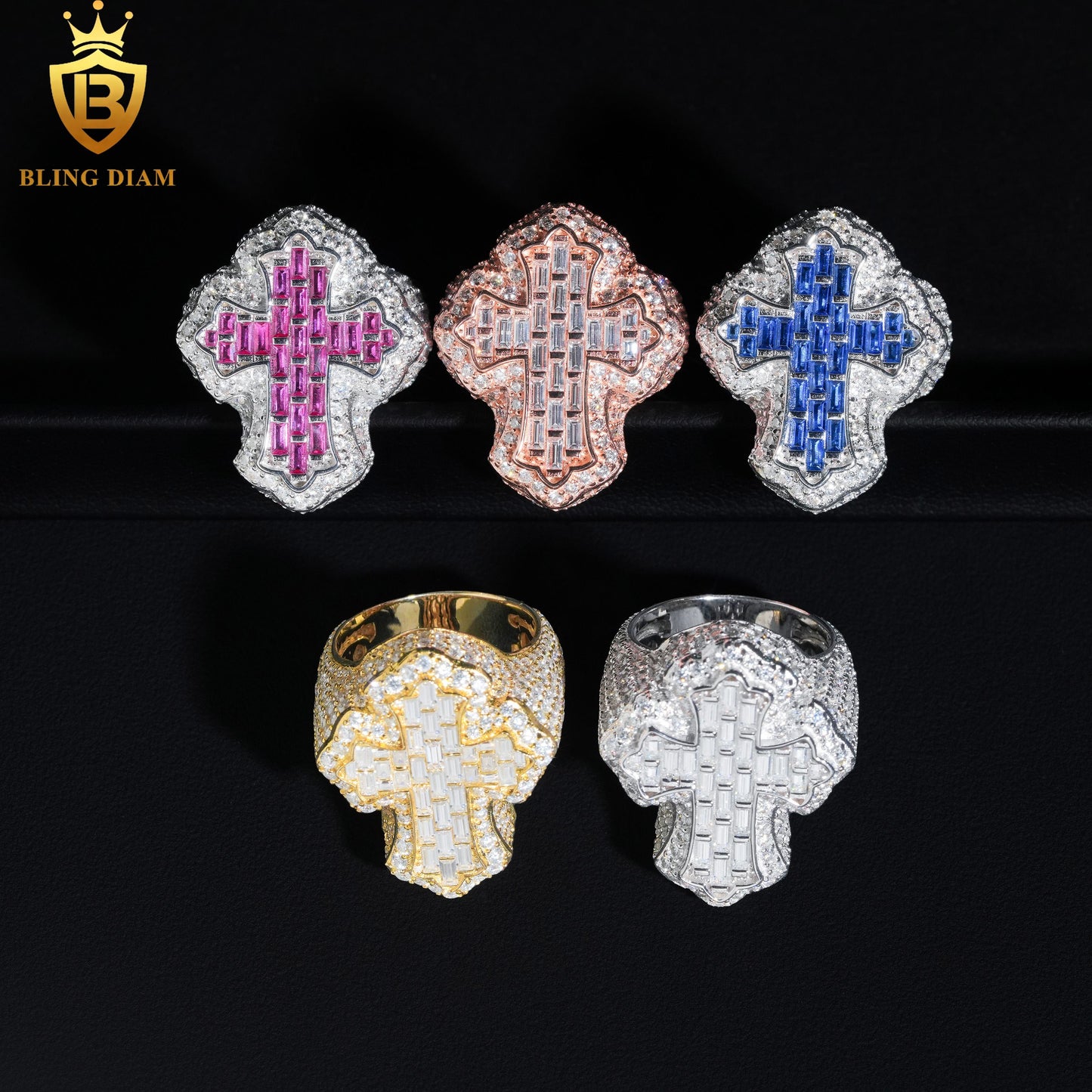 Fully Iced Out Cross Ring