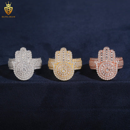 Hamsa hand iced-out ring